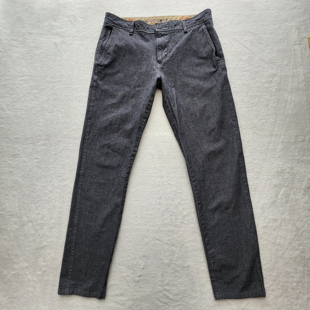 Dockers Ultimate Chino‎ Pants Mens 32x30 Gray Slim Fit Casual Workwear Cotton